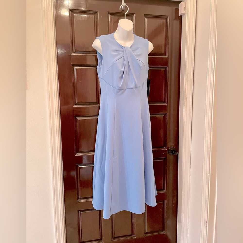 New! Maggy London Robin Egg Blue Midi Dress  Size 4  NWT